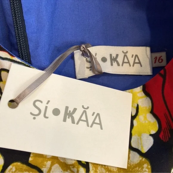 SIKA AFRICAN PRINT RED FLORAL
SLEEVELESS HIGH NECK MAXI
DRESS WITH POCKETS SZ 12 - Picture 5 of 5